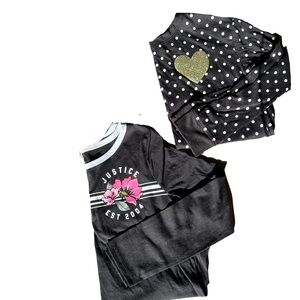 Justice kids Black Long Sleeve Shirt bundle